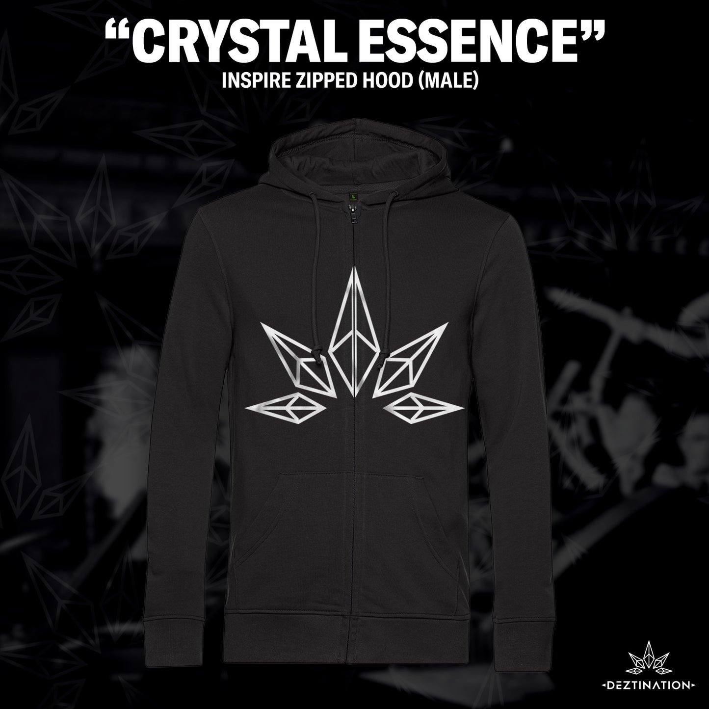 "Chrystals Essence" Zip Hoodie (male)